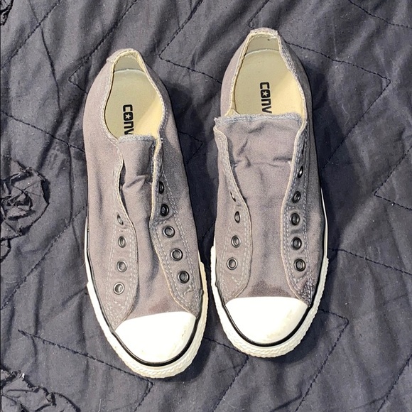 grey laceless converse